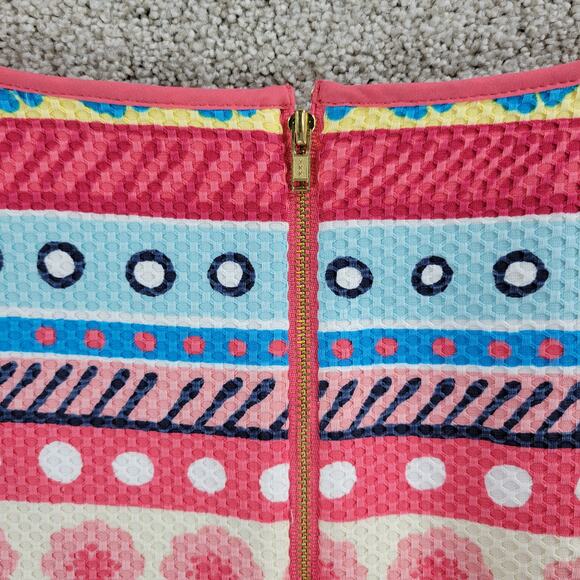 Talbots Dress 14 Pastel Textured Striped Floral Sleeveless Midi Easter Sprint - Picture 4 of 16